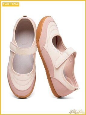 Mary Jane Sneakers Hook and Loop Faux Leather Casual